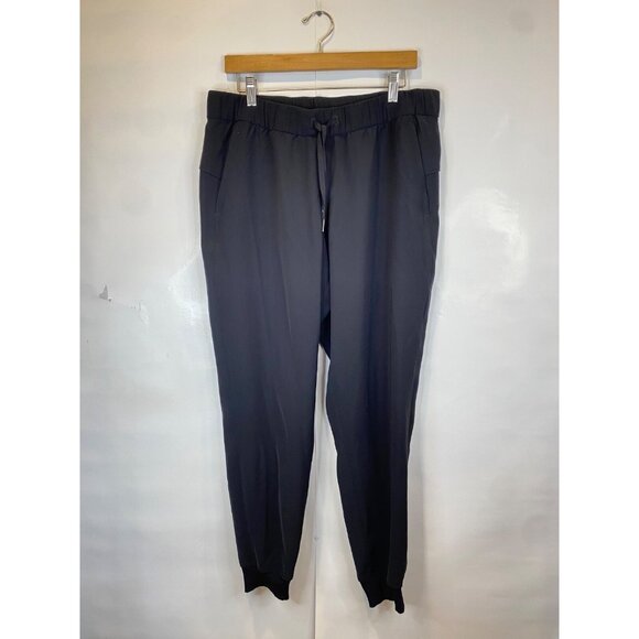Lululemon Black On The Fly Jogger Pant Elastic Waist Women's Size 10 W5BZDS - Picture 1 of 5